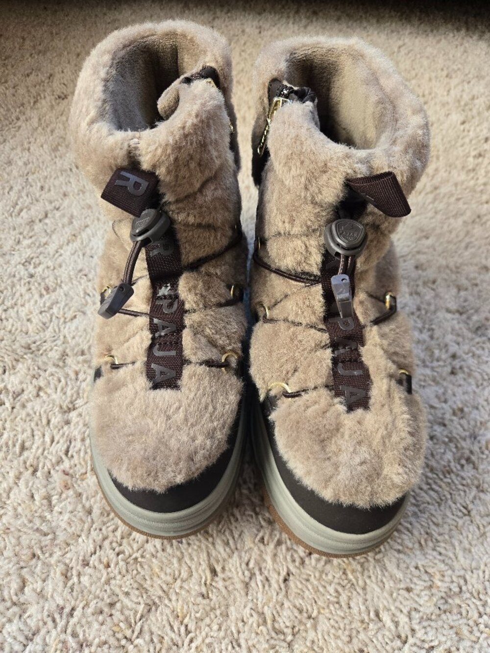 Pajar Janie 2.0 Waterproof Platform Snow Boots Taupe Black - NIB Women's US Size